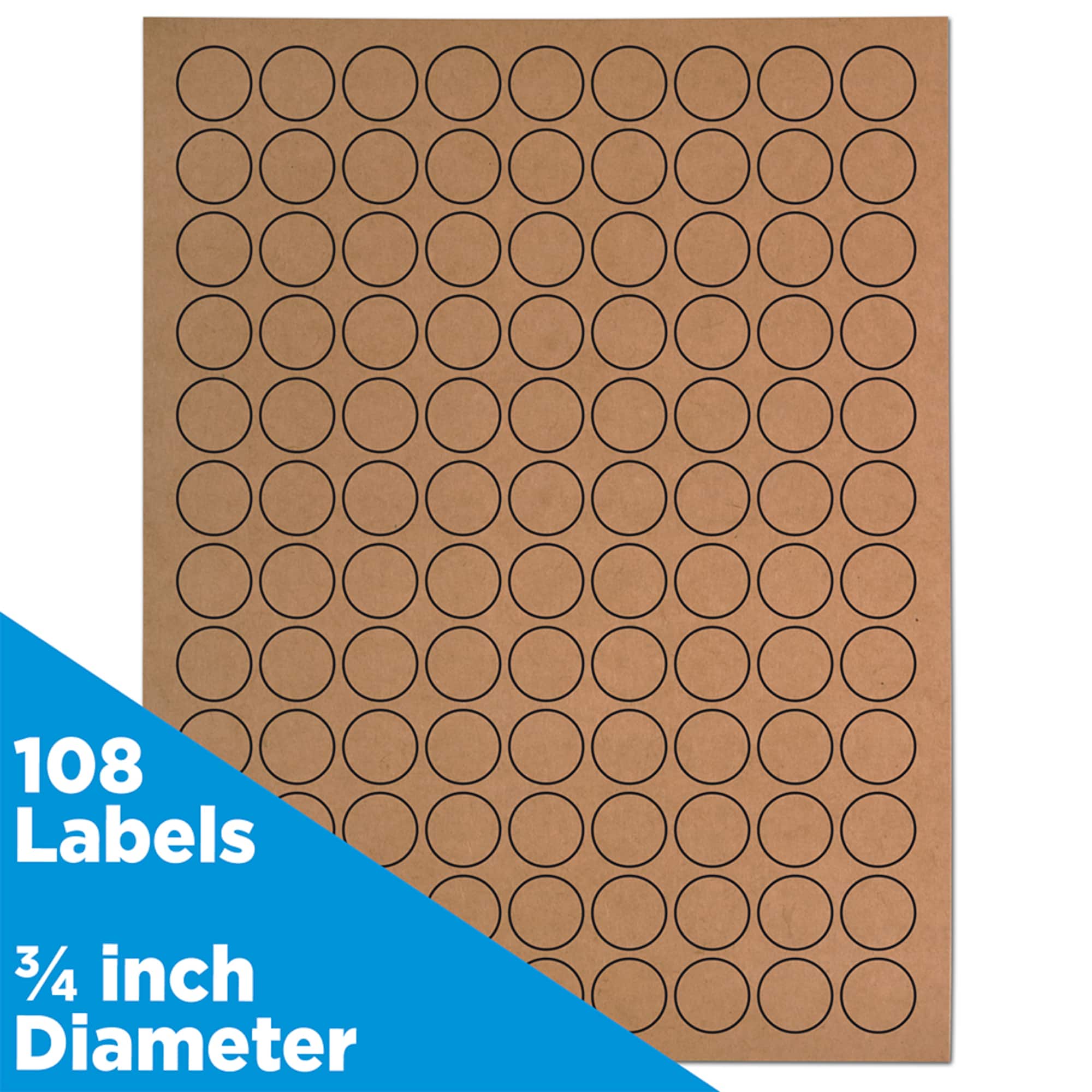 JAM Paper Brown Kraft Circle Label Stickers